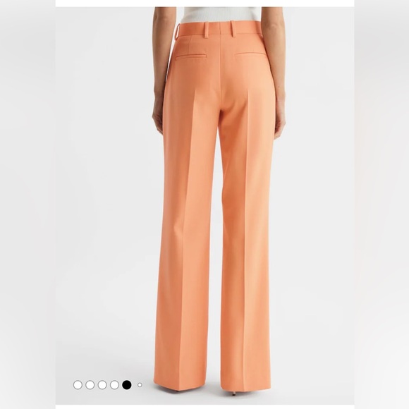 Reiss Emmy orange wide leg tailored wool blend trouser pants size 4 office - Picture 8 of 16